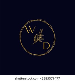 WD elegant wedding initial logo in high quality professional design that will print well across any print media