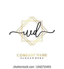 WD Initial Handwriting logo template vector