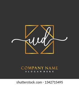 WD Initial Handwriting logo template vector