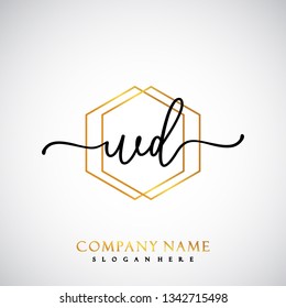 WD Initial Handwriting logo template vector