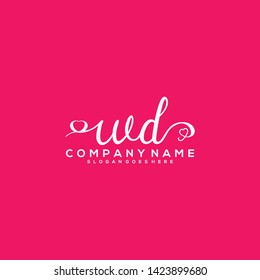 WD Initial handwriting logo vector