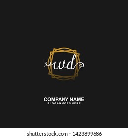 WD Initial handwriting logo vector