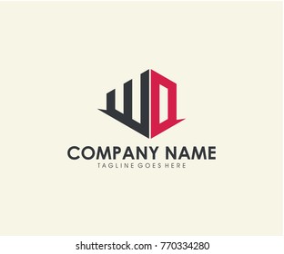 WD initial letter logo design