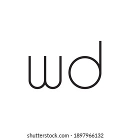 wd initial letter vector logo
