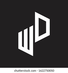 WD Initial Letters logo monogram with up to down style