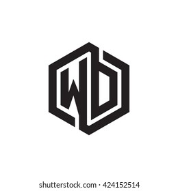 Wd Initial Letters Looping Linked Hexagon Stock Vector (Royalty Free ...