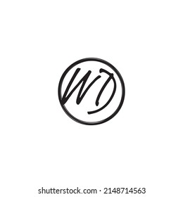 WD initial logo letters in high quality professional design that will print well across any print media