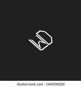 WD Initial Logo letters with rotate squere template