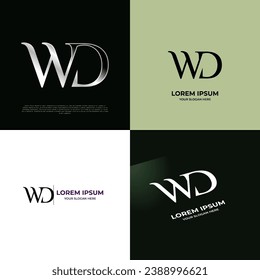 WD Initial Modern Typography Emblem Logo Template for Business