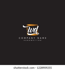 WD initial with signature style
