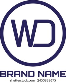 WD letter initial logo with circle