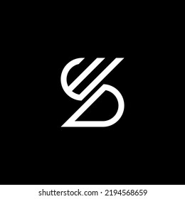 WD letter logo creative design with vector graphic, WD simple and modern logo.