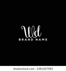 WD-Brief-Logo kreatives Design mit Vektorgrafik WD einfaches und modernes Logo