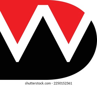 WD letter logo design simple and black letter concept illustrator  templet elements