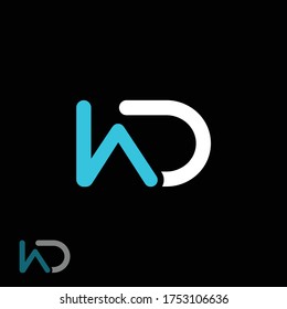 WD letter logo or W D initials design in vector format.