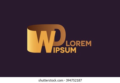 WD letters logo, W and D letters logo alphabet design.