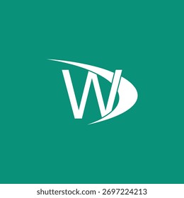 Letras WD diseño de logotipo simple y elegante