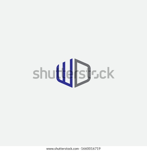 Wd Logo Design Sign Stock Vector (Royalty Free) 1660016719 | Shutterstock