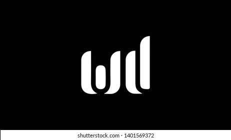 WD logo design template vector minimal design