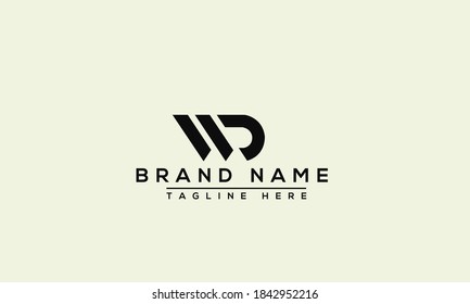 WD Logo Design Template Vector Graphic Branding Element.