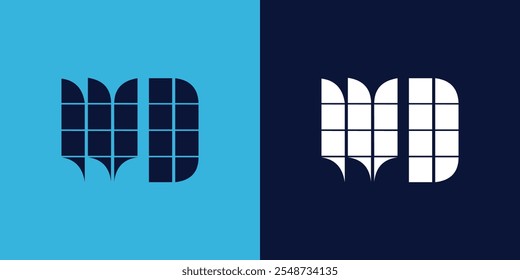 Diseño de logotipo WD con forma de azulejo. Diseño de Ilustración vectorial minimalista y moderno adecuado para negocios o marcas