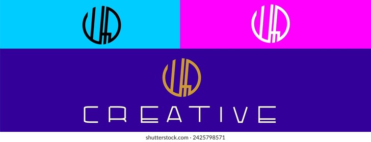 WD logo identity monogram colorful abstract creative design elegant icon vector template