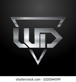WD Logo, Metal Logo, Silver Logo, Monogram, Polygon