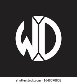 WD Logo monogram with piece circle ribbon style