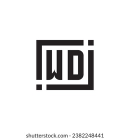 WD minimalist geometric symbol logo in high quality professional design that will print well across any print media