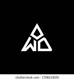 WD monogram logo with 3 pieces shape isolated on triangle design template