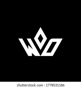 WD monogram logo with crown shape luxury style design template