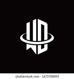 WD monogram logo in a hexagon style and surrounded by a ring