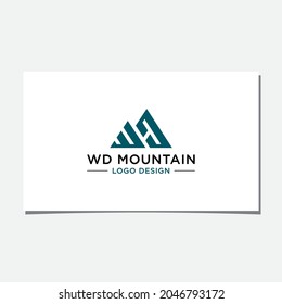 WD MOUNTAIN LOGO DESIGN VECTOR