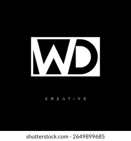 WD Negative Space Monogram – Minimalist Black and White Letter mark Logo for Creative Branding, Fashion Identity and Modern Design Concepts
