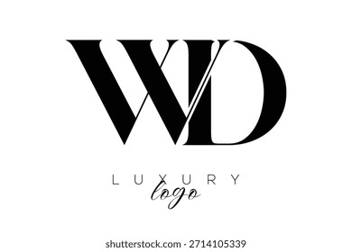 WD Serif Letter Monogram Typography Logo for Elegant Premium Branding Identity