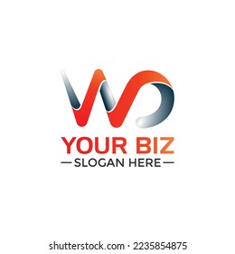 WD technology logo design template in modern style for various business or company