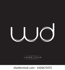 wd w d Logo Initial Letter Split Lowercase Modern Monogram Template Design