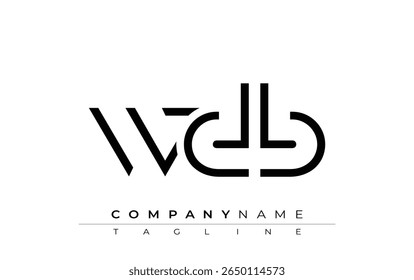 WDB abstract letter design. Modern Business Logo Design With Abstract Typography and Contemporary Style