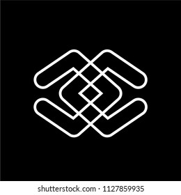 WDM, MDW, MOW, WOM initials line art company logo