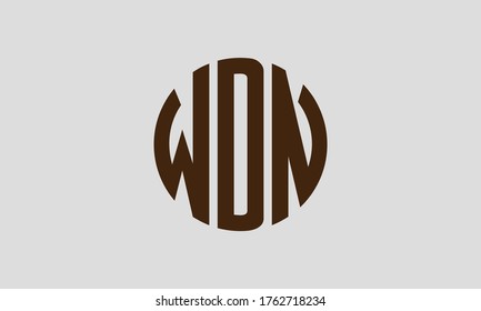 Plantilla de logotipo de marca vectorial de la letra monográfica del círculo de WDN