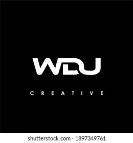 Ilustración vectorial de la plantilla de diseño del logotipo inicial de la carta WDU	
