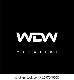 Ilustración vectorial de la plantilla de diseño del logotipo inicial de la carta WDW	
