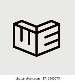 WE 3D abstract geometric logo, logotype