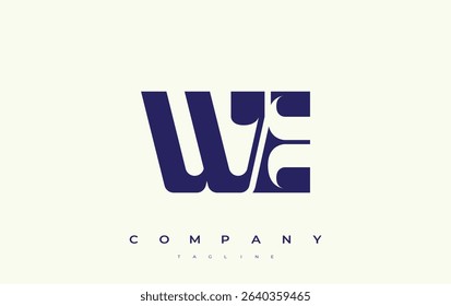 WE Abstract Geometric Logo Design. Modern and elegant logo design with simplistic typography elements, showcasing branding excellence.