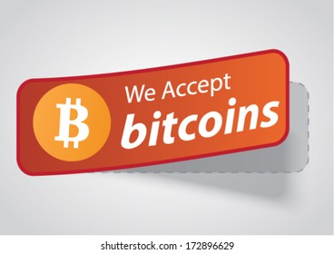 We Accept BitCoin - Vector Paper Label