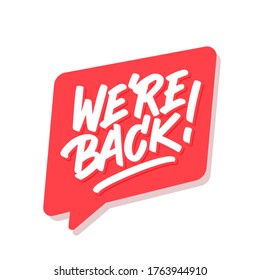 We are back. Vector lettering.