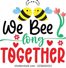 Estamos juntos en el archivo vectorial valentino de abejas