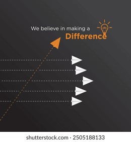 We believe in making a Difference. Social Media marketing, Digital Marketing, Advertising, Branding Creative Concept Vector