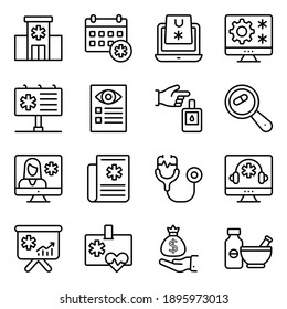 We bring an amazing icons pack of medication linear icons having editable quality. Each icon is designed creatively, you can use these icons in your related projects.