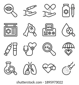 We bring an amazing icons pack of medical and online consultation linear icons having editable quality. Each icon is designed creatively, you can use these icons in your related projects.